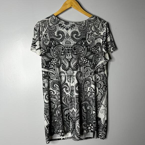 Apt 9 Womens Y2K Fairy Grunge Rhinestone Babydoll Top Size 1X White Flowy Artsy - Picture 5 of 9